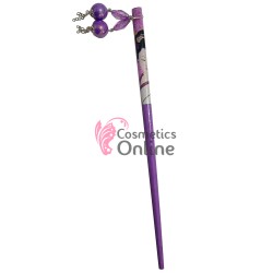 Bat Gheisa din lemn cu ornamente pentru par BCP10FF Purple cu model